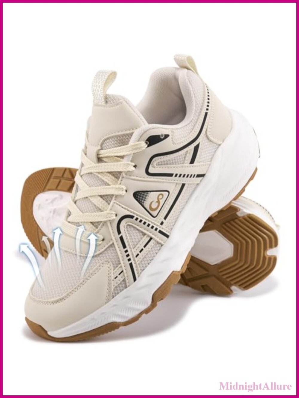 Lightweight Walking Shoes for Women - Non Slip Cushioned Work Sneakers